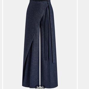 😍Navy Wide-Leg Wrap Pants